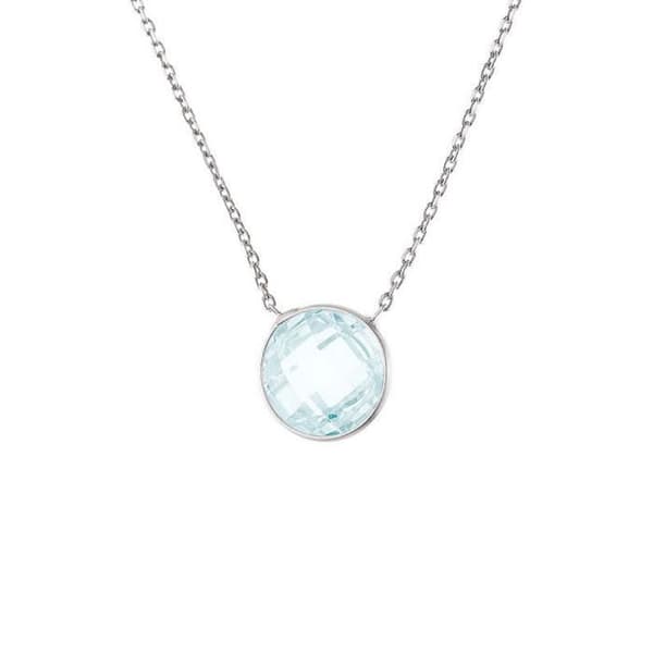 Halsband - Lola est Précieuse - Circle Topaz - Rhodiumpläterad 925 Sterling Silver - Längd 42 cm - Dam