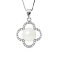 Miniatyrbild 1 av 4: Halsband - PERLINEA - Klöver - Sötvattenskulturpärla 9-10 mm - 925 Silver - Dam