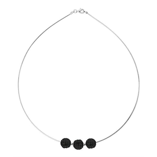 Halsband - LOVA LOLA VAN DER KEEN - Triologi - Äkta silver 925 - Svarta kristaller - 42 cm