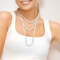 Miniatyrbild 2 av 4: Långt halsband - Perlinea - AAA+ Freshwater Cultured Pearl - 9-10 mm - Natural White - 160 cm