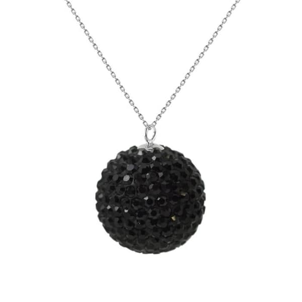 Halsband - LOVA LOLA VAN DER KEEN - 20 mm kula - 925 Sterling Silver - Äkta Vit Kristall - 42 cm