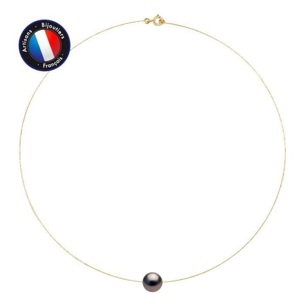 Halsband - Perlinea - Tahitisk odlad pärla A+ - 10-11 mm - 9 Cts Gult Guld - 42 cm