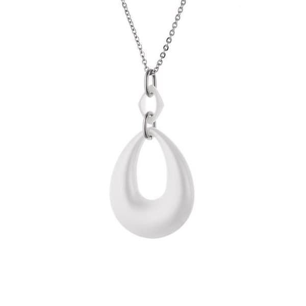 Halsband - Erika - Rhodiumpläterad 925 Sterling Silver - Vit - Stål - Äkthetsintyg