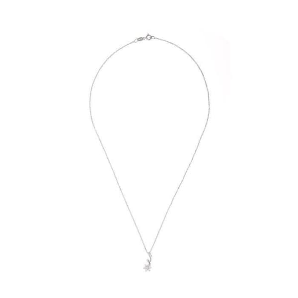 Halsband - Bettina - 925 Sterlingsilver Rhodiumpläterat - Snurrpendel Stjärna - 42 cm - Zirkoniumoxid