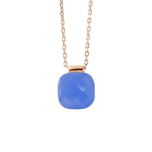 Halsband - LOVA LOLA VAN DER KEEN - Blå Kristall - 925 Sterling Silver - Rose Gold - Dam