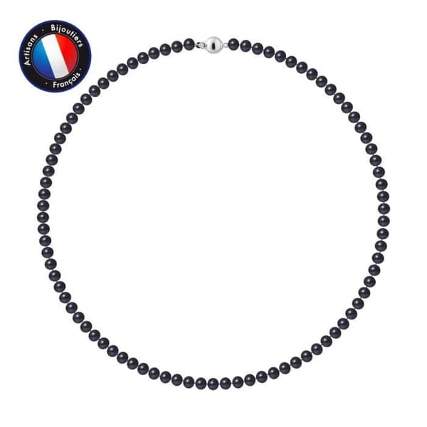 Halsband - Perlinea - AAA+ Freshwater Cultured Pearl - 5-6 mm - 925 Silver Ball Spänne - Dam