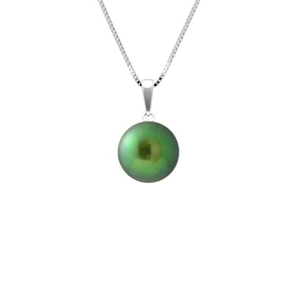Halsband - Perlinea - AAA+ Freshwater Cultured Pearl - Intense Green - 925 Silver - 42 cm