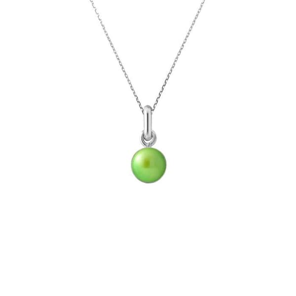 Halsband - Perlinea - Sötvattenpärla AAA+ - Grön Tonic - Silver 925 - 42 cm
