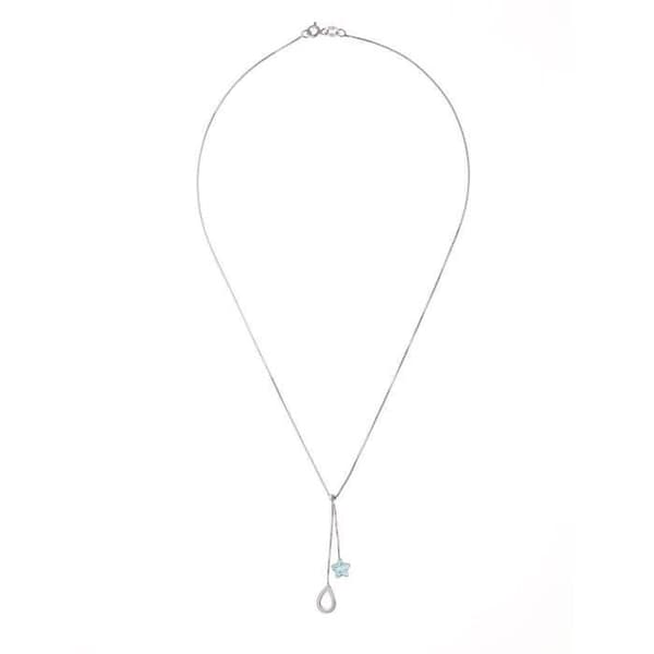 Halsband - Lola är Värdefull - Estrella - Massivt Rhodium Silver 925 - Längd 42 cm - Topas