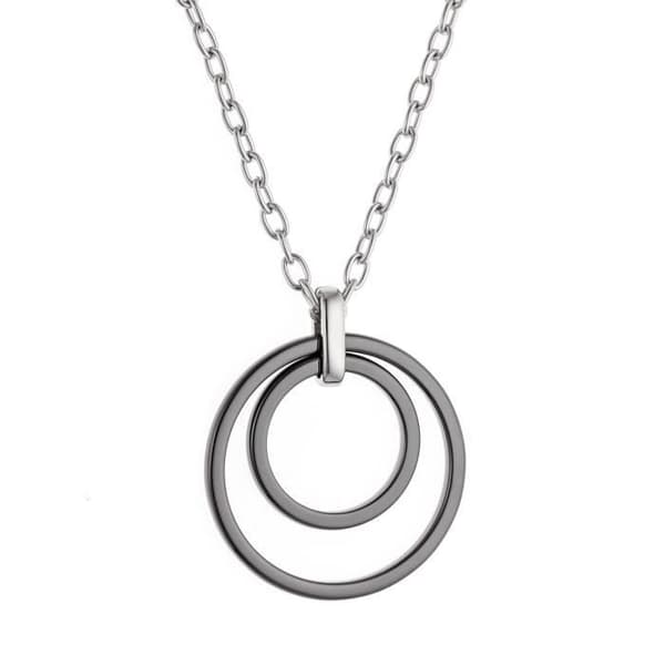 Halsband - Svart och Stål - Dam - Längd 45 cm - Bredd 4 cm - Vikt 20 g