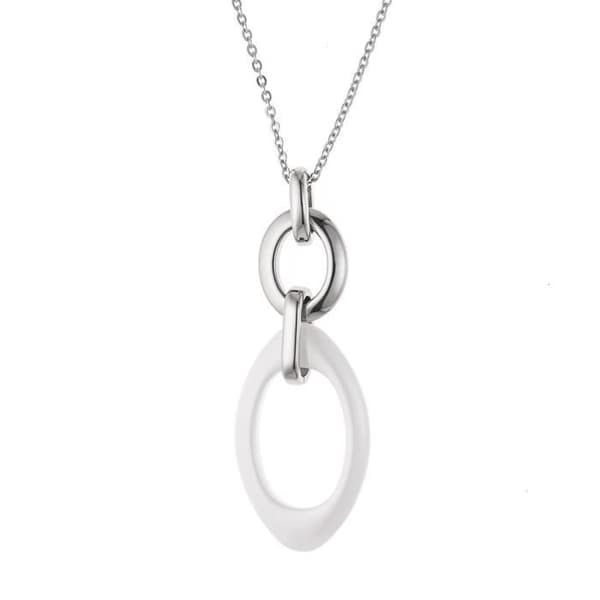 Collier - Tiffene - Lola - Massivt Rhodinerat Silver 925 - Stål - Keramik