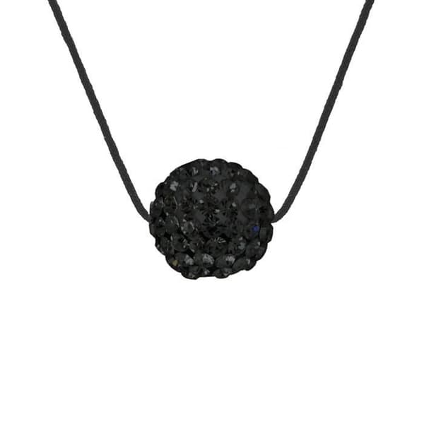Halsband - LOVA LOLA VAN DER KEEN - Modell BLACK NIGHT - Svart Kristall - 925 Råsilver - 42 cm