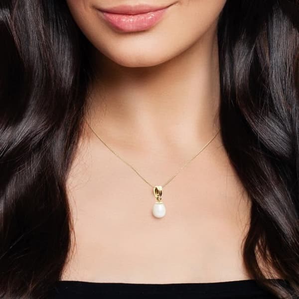 Compagnie Générale des Perles - Äkta päronodlad pärlhänge 10-11 mm - 18 karat vitguld - Damsmycken