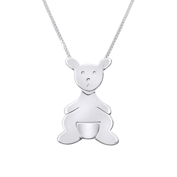 Pendentiv Barn - LÉA &amp; ARTHUR - Känguru - Silver 925 - Rhodium - Unisex