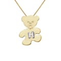 Miniatyrbild 1 av 2: "Pendentif Barn - LÉA &amp; ARTHUR - NALLE - Guldplätterad - Bokstav H i Silver 925 - Unisex"