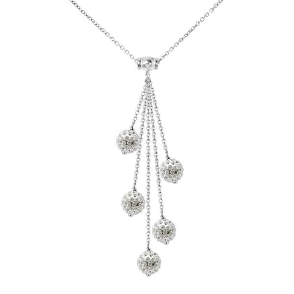 Halsband - LOVA LOLA VAN DER KEEN - Cascada - Massivt Silver 925 - Vita Kristaller - 42 cm