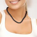 Miniatyrbild 2 av 4: Halsband - PERLINEA - Sötvattensodlad pärla - 8-9 mm - Svart - 9 Cts gult guld