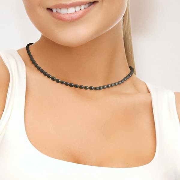 Halsband - Perlinea - AAA+ Freshwater Cultured Pearl - 6-7 mm - Gult Guld - Dam