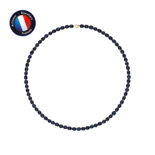 Halsband - Perlinea - AAA+ Freshwater Cultured Pearl - 6-7 mm - Gult Guld - Dam