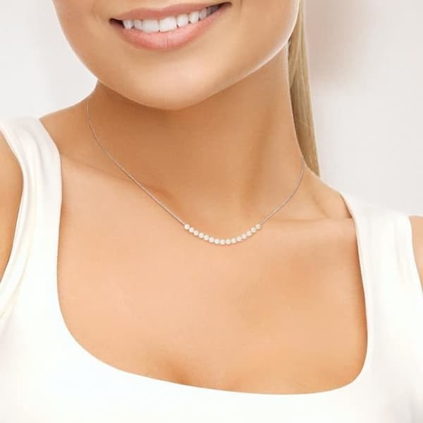Halsband - Perlinea - AAA+ Sötvattensodlad pärla - 3-4 mm - Vitguld - 42 cm