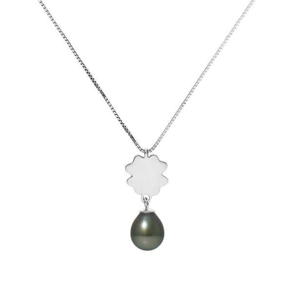 Halsband - Perlinea - Klöver - Tahiti Kulturpärla A+ - Silver 925 - 42 cm