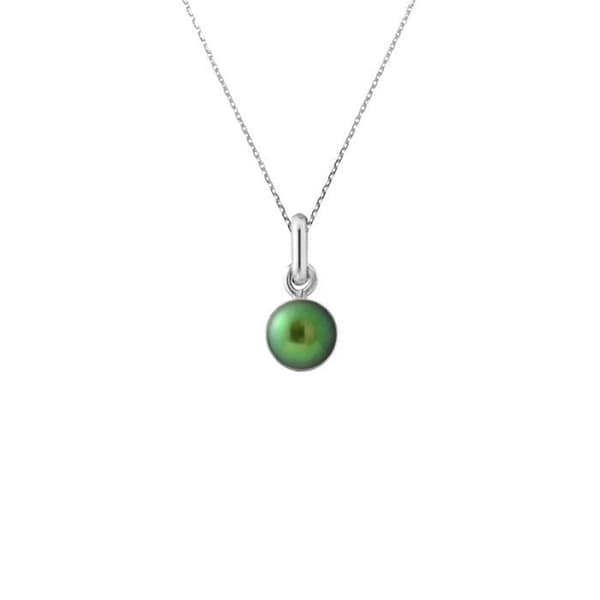 Halsband - Perlinea - AAA+ Freshwater Cultured Pearl - Intense Green - 925 Silver - 42 cm