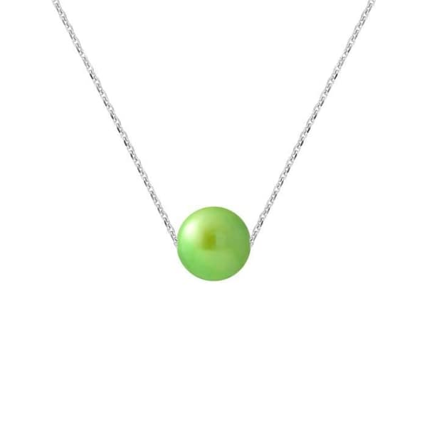 Halsband - Perlinea - Sötvattenspärla AAA+ - 8-9 mm - Grön Tonic - Silver 925