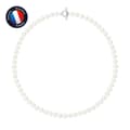 Miniatyrbild 1 av 4: PERLINEA - AAA+ halvrund sötvattenskulturpärlhalsband 7-8 mm Vit - 925 Sterling Silver T-lås - Damsmycken