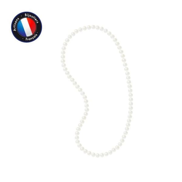 Sautoir - Perlinea - Sötvattenskulturpärla AAA+ - Halvrund 8-9 mm - Naturlig Vit - 60 cm