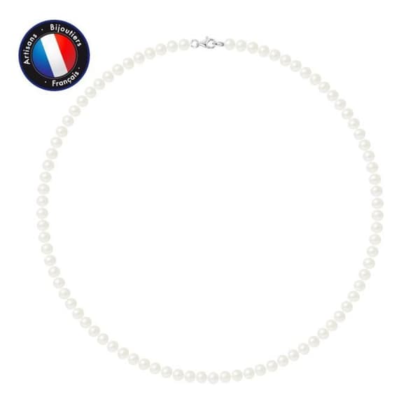 Halsband - Perlinea - AAA+ Freshwater Cultured Pearl - 5-6 mm - 925 Silver - 42 cm