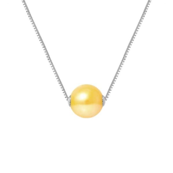 Halsband - Perlinea - AAA+ Freshwater Cultured Pearl - 9-10 mm - 925 Silver - Venetiansk kedja