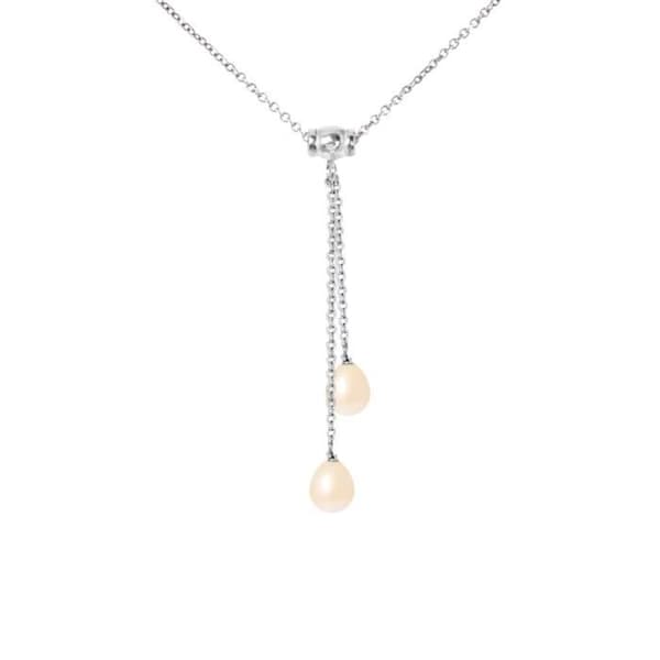 Collier - PERLINEA - Du &amp; Jag - Sötvattenpärlor AAA+ - Silver 925 - Kvinna