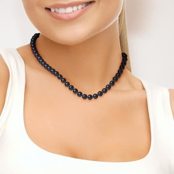 Halsband - Perlinea - AAA+ Freshwater Cultured Pearl - 8-9 mm - 925 Silver - Karbinhake