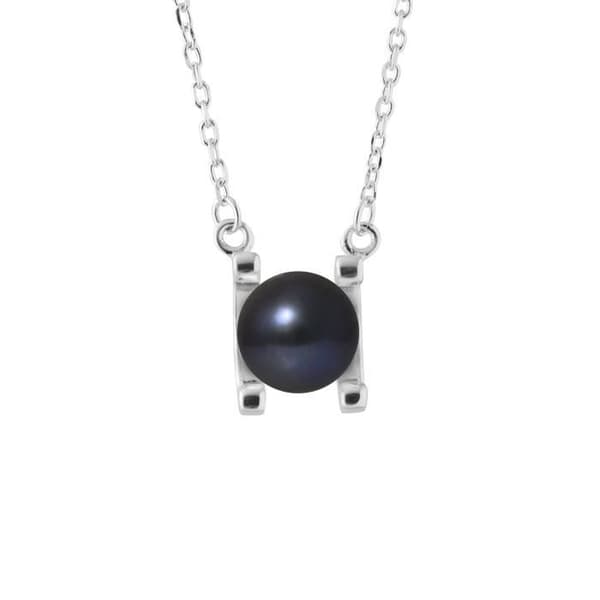 Halsband - PERLINEA - 2C - AAA+ Sötvattensodlad pärla - Svart - 925 Silver - 42 cm