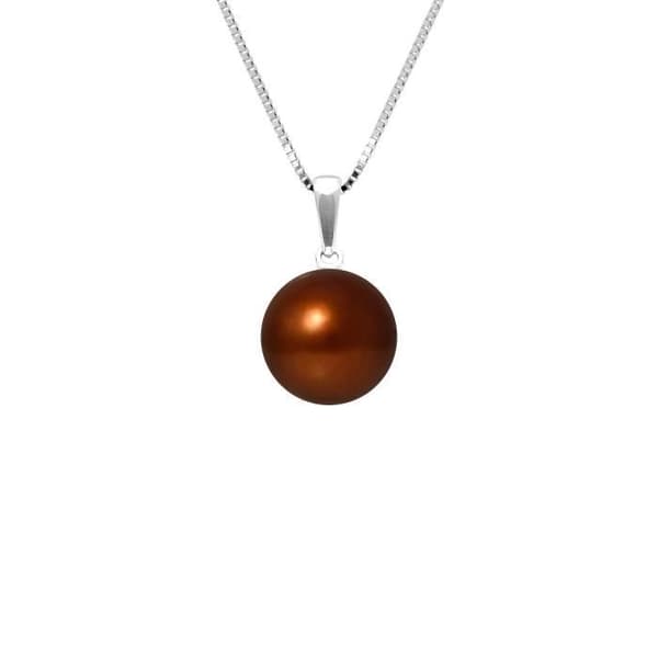 Halsband - Perlinea - AAA+ Freshwater Cultured Pearl - Choklad - 925 Silver - 42 cm