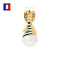 Miniatyrbild 1 av 4: Hänge - Compagnie Générale des Perles - Diamanter 0,06 Cts - Odlad pärla 9-10 mm - 18 karat gult guld