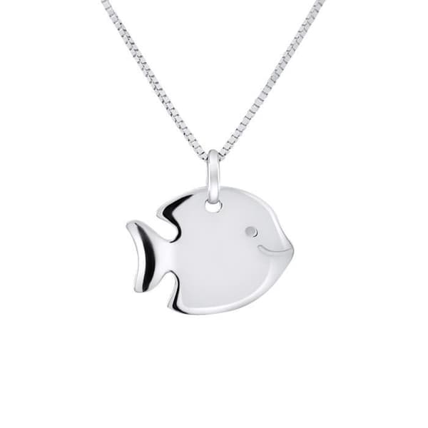 LÉA & ARTHUR - Barnhänge "FISH" Mönster - Rhodiumpläterad 925 Sterling Silver