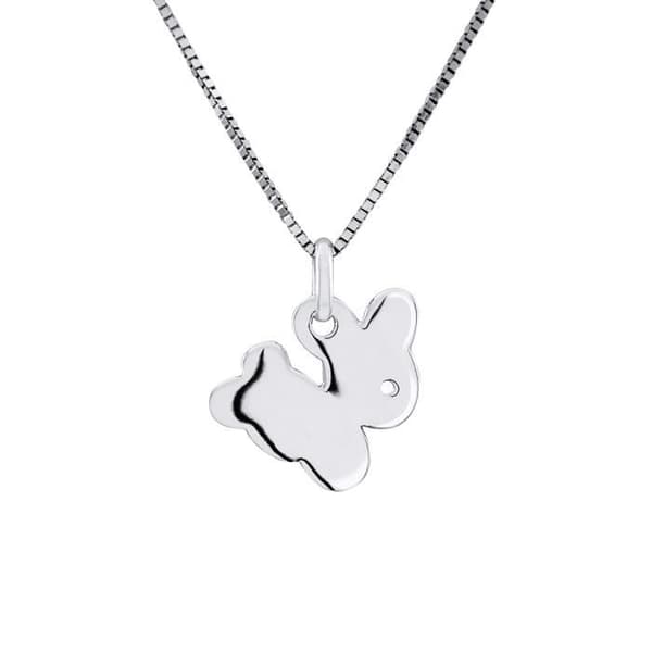 Pendentiv Barn - LÉA &amp; ARTHUR - Motiv KANIN - Silver 925 - Stort Modell - Allergivänlig