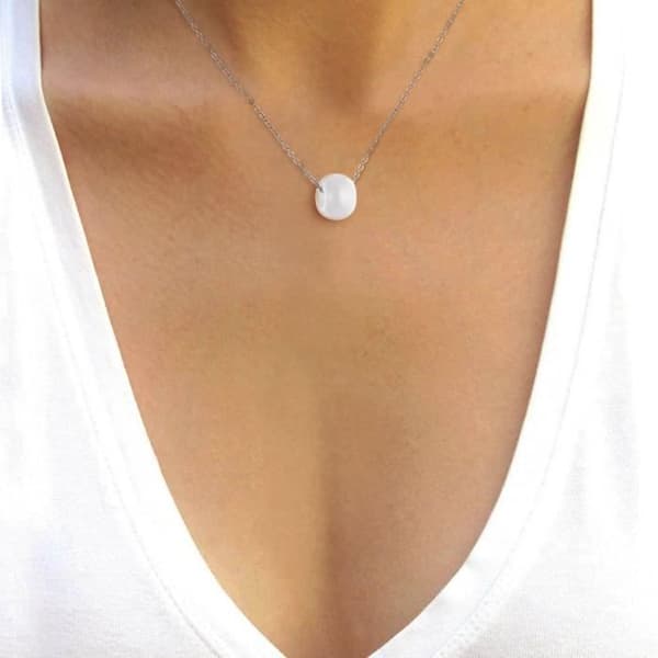 Collier - LOVA - Motif Pure Keramik - Vit - Stål - Kvinna