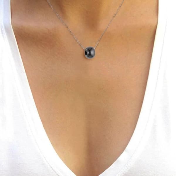 Collier - LOVA - Ren ädelsten svart - Stål - Kvinna - Vuxen
