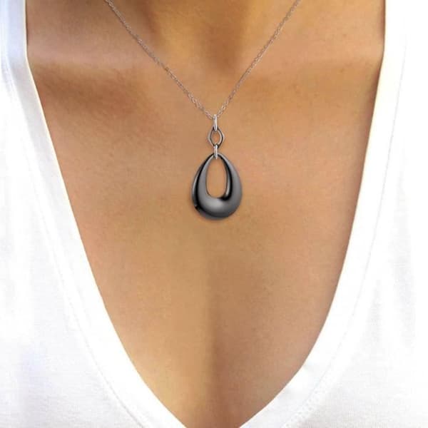 Halsband - LOVA - Pure Ceramic Black - Stål - Dam - 1 st