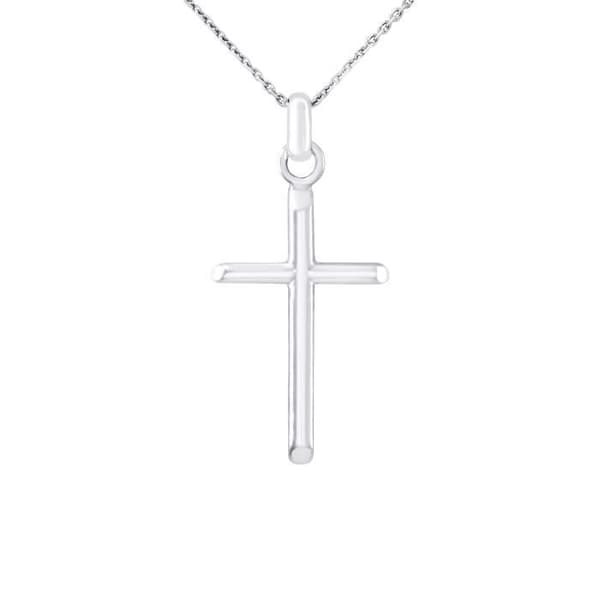 LÉA &amp; ARTHUR - Barnhänge ENKEL "BIG CROSS"-motiv - Rhodiumpläterad 925 Sterling Silver