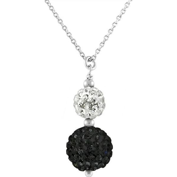 Halsband - LOVA LOLA VAN DER KEEN - Svarta och vita kristaller - 925 Sterling Silver - Längd 42 cm