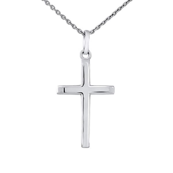 LÉA & ARTHUR - Barnhänge ENKEL "LITTLE CROSS"-motiv - Rhodiumpläterad 925 Sterling Silver