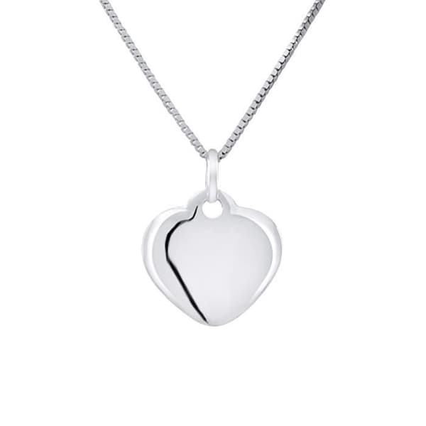 "Pendentif Barn - LÉA &amp; ARTHUR - Hjärta - Silver 925 - Rhodinerad - Unisex"