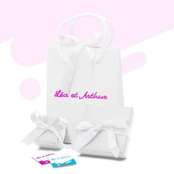 Pendentiv Barn - LÉA &amp; ARTHUR - BJÖRN HJÄRTA ROSA - Silver 925 - Zirkoniumoxid - Rosa