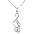 Miniatyrbild 1 av 4: Halsband - Ketty - Rhodiumpläterad 925 Sterling Silver - Treble Clef Hänge - Cubic Zirconia - 42 cm
