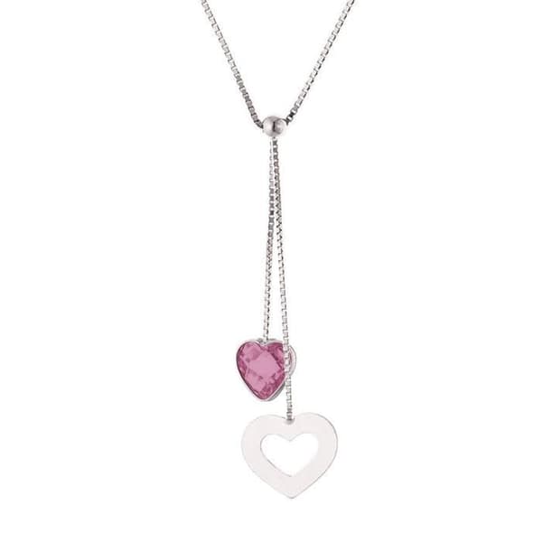 Halsband - LOVA LOLA VAN DER KEEN - Ametist & Hjärta - 925 Sterling Silver - Längd 42 cm - Dam