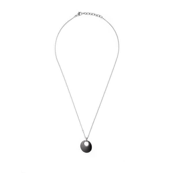 Halsband - Tali - Rhodiumpläterad 925 Sterling Silver - Svart - Stål - Dam