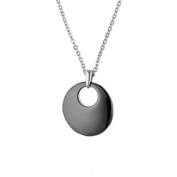 Halsband - Tali - Rhodiumpläterad 925 Sterling Silver - Svart - Stål - Dam